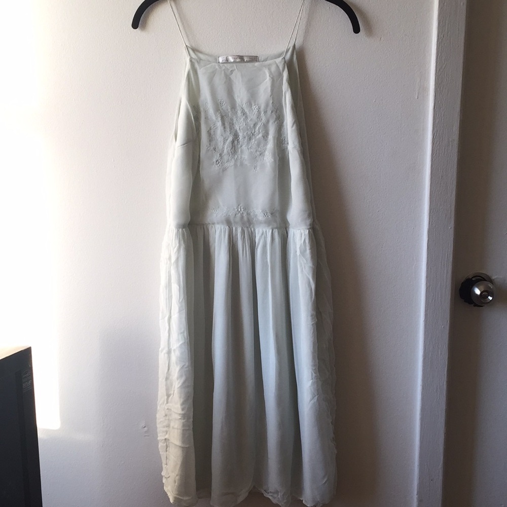 Mint embroidered dress